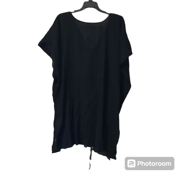 NWT Old Navy XXL cover up black tie waist embroidered beach resort wear swim - Picture 2 of 9